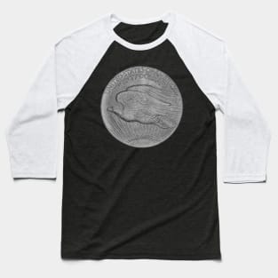 USA Twenty Dollars Coin in White Baseball T-Shirt